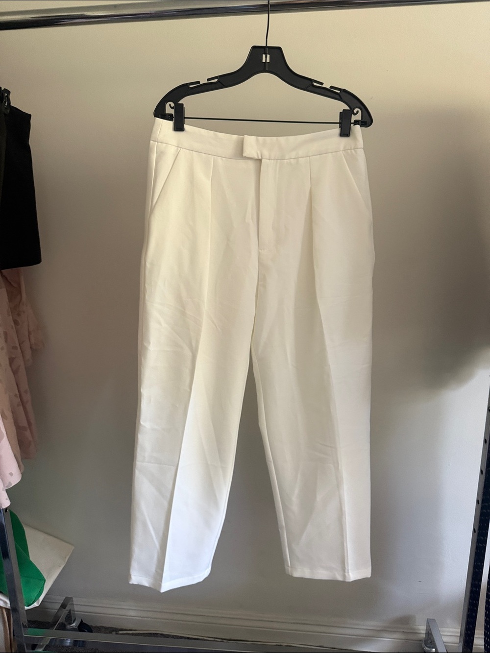 Commense White Tailored Trousers - Clean Straight Leg